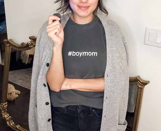 #boymom Embroidered T-Shirt
